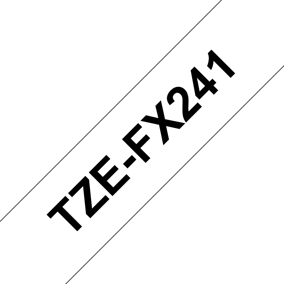 Cassetta nastro per etichettatura originale Brother TZe-FX241 – Nero su bianco, 18 mm di larghezza